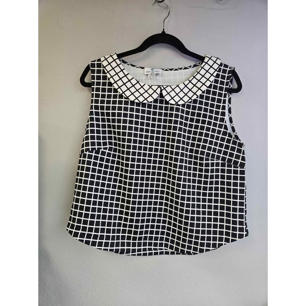 Bright & Beautiful ​Black and White collared tank  ​XL (UK 16)
​